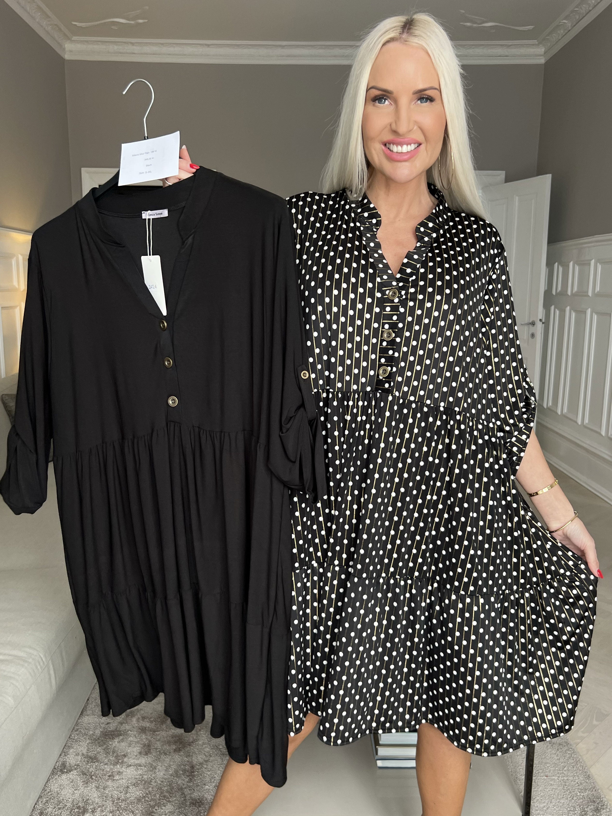 Milano Dot Midi - Klänning med prickar och lager-på-lager-look